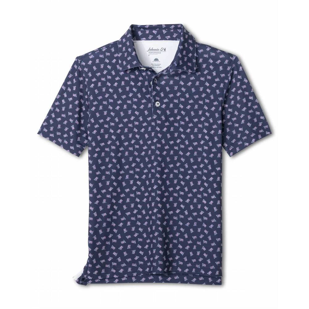 NEW JOHNNIE-O boy's usa polo in navy